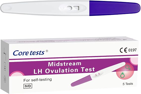 Midstream Ovulation Test (5 Count) - Accurate Fertility Predictor for Natural Conception - Easy-to-Use LH Surge Detector Wand - 99% Accuracy with Clear Results in 5 Minutes