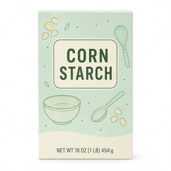 Corn Starch Powder, 16 oz Fine Texture Cooking and Baking Ingredient for Thickening Sauces, Soups and Gravies, Multi-Purpose Pantry Staple for Kitchen Recipes