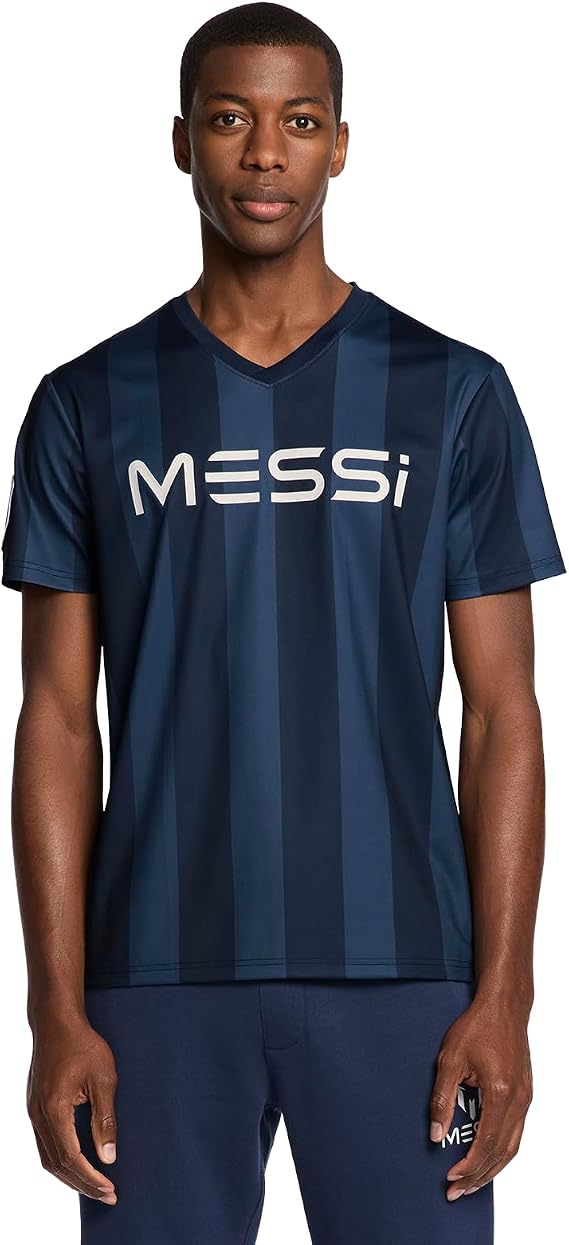 Messi Men's Heatwave V-Neck Tee, Lifestyle Short Sleeve T-Shirt, Standard Fit with Graphic