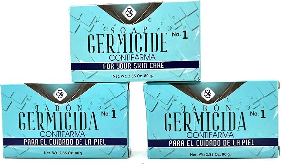 Contifarma Jabon Germicida 1, PARA LAS AXILAS, antibacterial. pie de atleta, mal olor en las axilas, impurezas en la piel (3 pack)