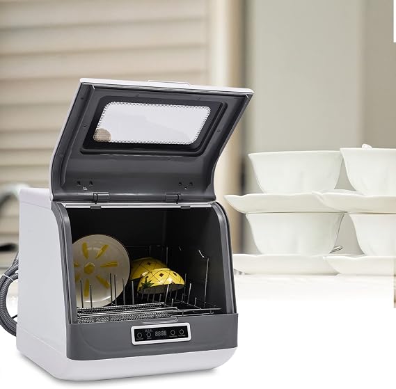 1200W Portable Countertop Dishwasher with Large Capacity, Tabletop Dishwasher With 3 Washing Programs 110V Automatic Dish Washing Machine Fit A Variety Of Dishes