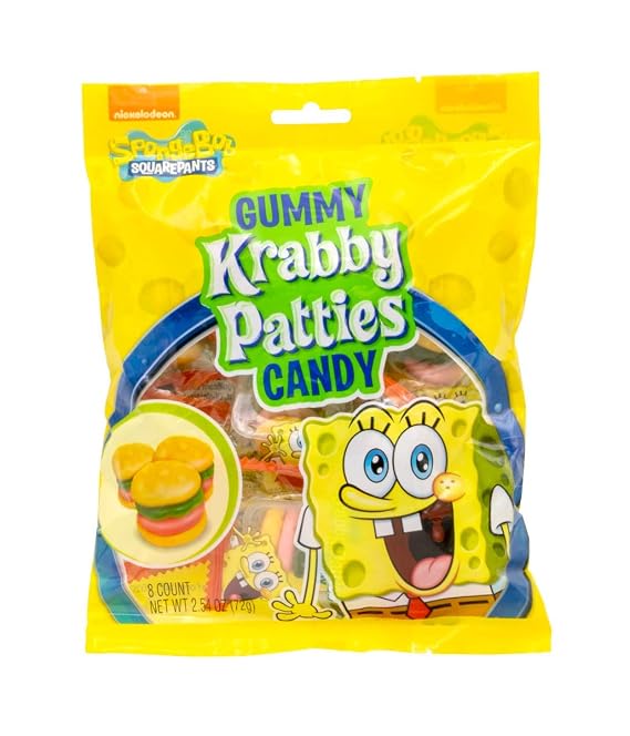 Nickelodeon Spongebob Squarepants Gummy Krabby Patties Candy, 2.54 Ounce