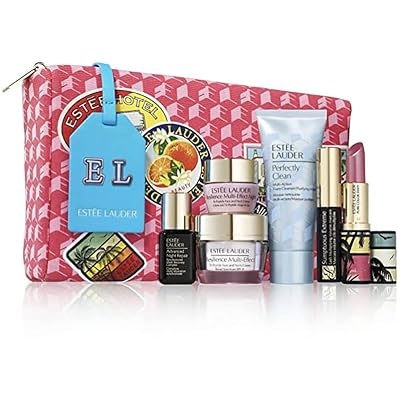 Estee Lauder 8pc Set Tag  Makeup Remover  Face&Neck Cream  Mini  Lip Pencil  Lipstick  Night Repair  Pouch
