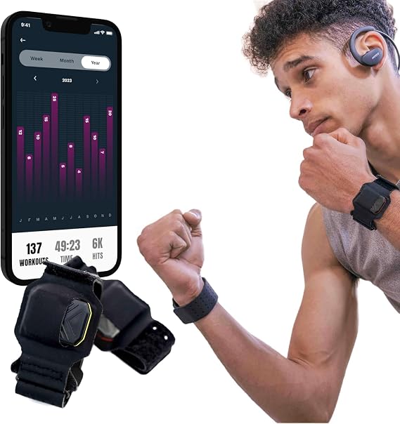 Bluetooth Punch Tracker for Heavy Bag & Shadow Boxing – Smart Boxing Sensors – Track Punch Power, Speed & Count – App-Connected Training Tool for Beginners & Pros