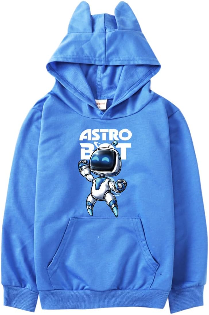 Boys Astro Bot Cat's Ear Shaped Hoodie Astro Bot Merch Astro Bot Sweatshirt for Kids