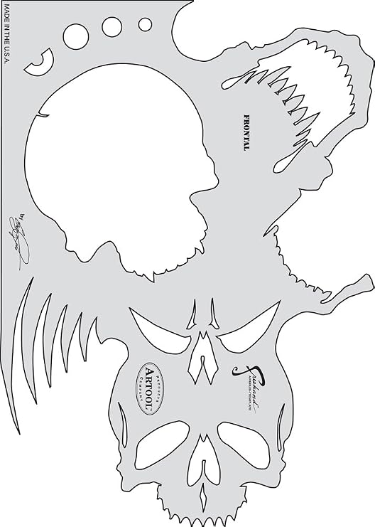 Iwata-Medea Artool Freehand Airbrush Templates, Skull Master Frontal