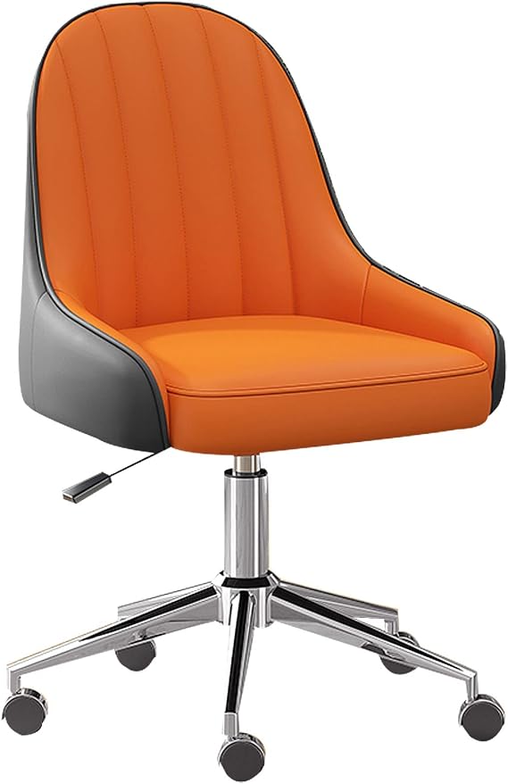 Office Chair Computer Low Back Adjustable Ergonomic Desk Chair Executive PU Leather Swivel Task Chair with Armrests Lumbar Support