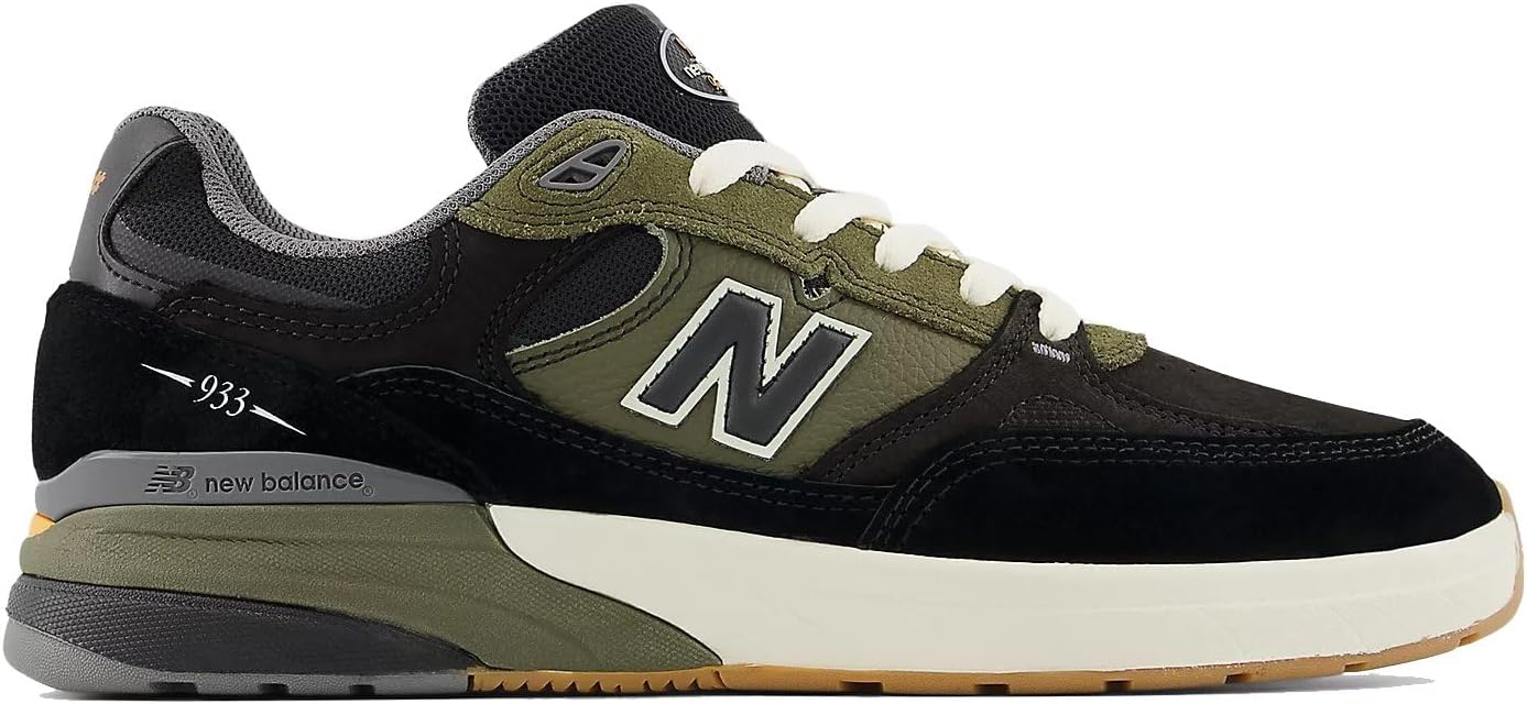 New Balance, Unisex, 933 Andrew Reynolds, Black/Dark Olivine, Mens, 7, Womens, 8.5, Medium