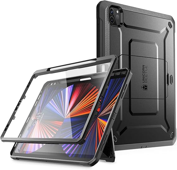 SUPCASE for iPad Pro 12.9 inch Case 2022/2021/2020 with Pencil Holder Black