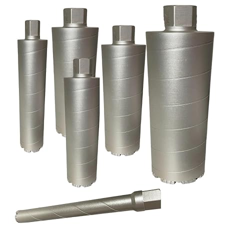 6 Piece Set (1", 2", 3",4",5",6") Supreme Series Diamond Core Drill Boring Bits to Cut Hard Concrete, Reinforced Concrete Brick and Block