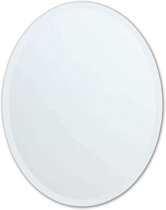 Better Bevel 20" x 27" Frameless Oval Mirror | 1" Beveled Edge | Copper-Free | Bathroom Wall Mirror