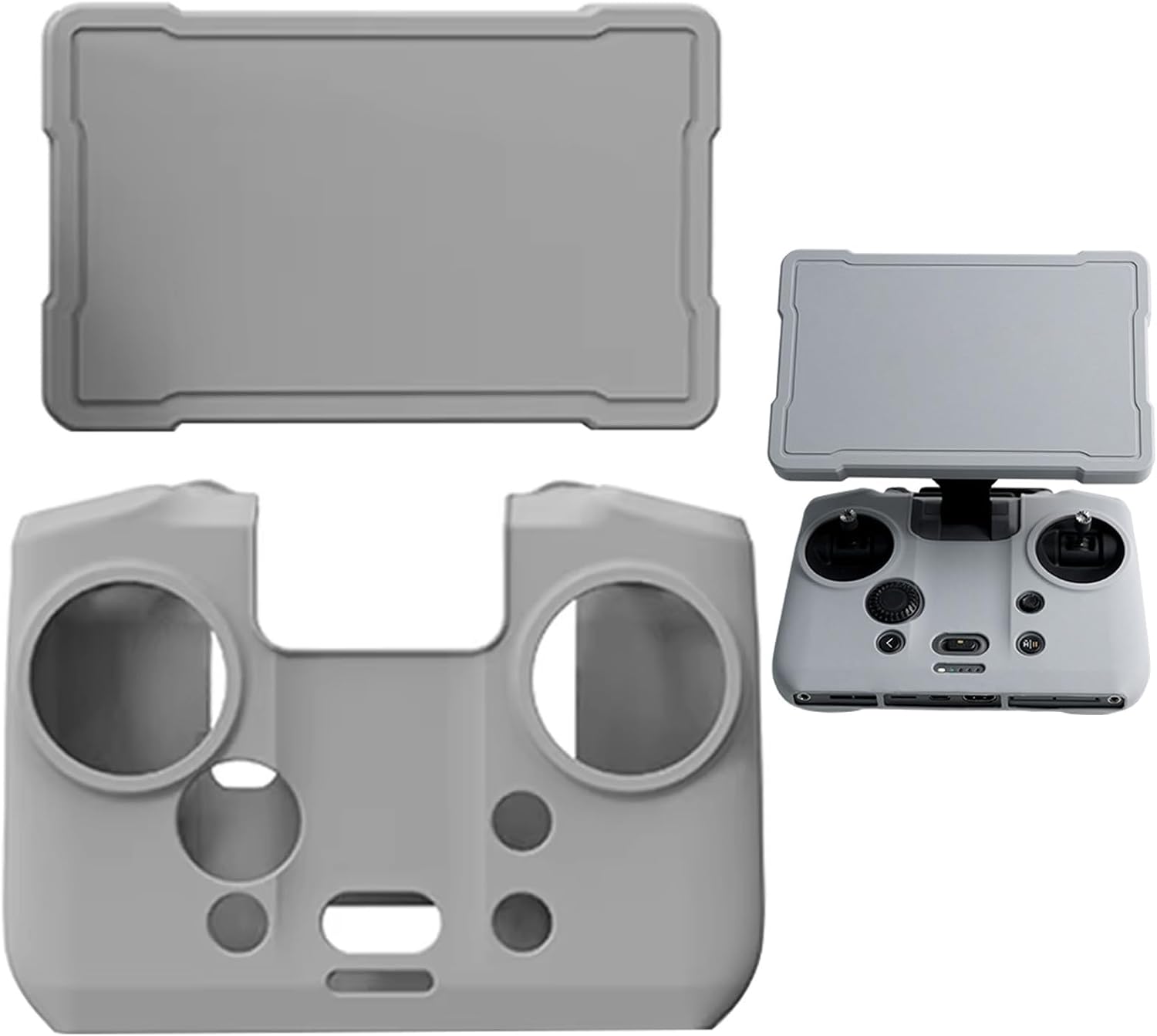 Protective Case for DJI RC Pro 2, Remote Control Silicone Cover + Screen Protector, Accessories for DJI Mavic 4 Pro (Grey)