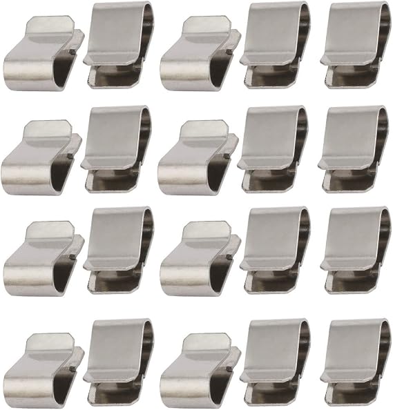 uxcell 20pcs Stainless Steel Spring U Clip Silver Tone 21.4mm x 12mm