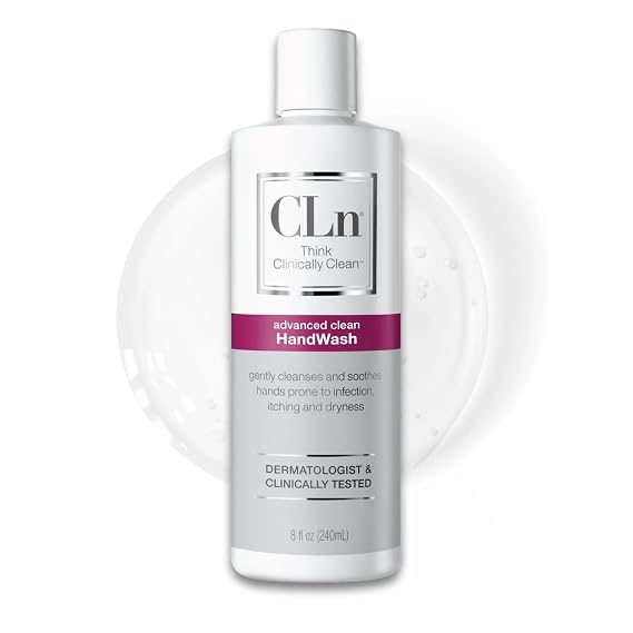 CLn HandWash - Advanced Hygiene for Hands, Formulated with Glycerin, for Sensitive Skin Prone to Hand Dermatitis, Redness, Irritation, Eczema, and Rash, Fragrance-Free, 8 fl oz