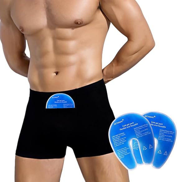 Vasectomy Support Underwear for Men, Briefs with 2 Ice Packs for Testicular Support and Pain Relief