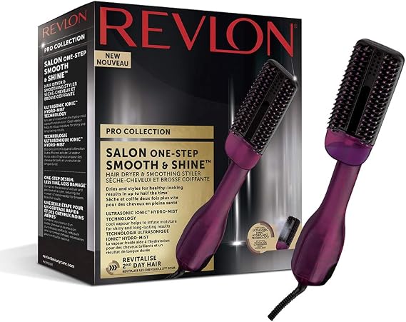 REVLON Revlon Pro Salon Collection Hairdryer & Styling Brush One-Step Smooth & Shine, Rvdr5232 Hair Dryer and Styling for Healthy Hair by Dividing Time in Two