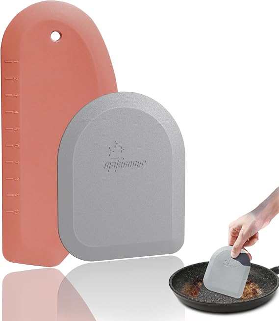 Bowl Scraper Dough Scraper Tool, 2PCS Silicone Bench Scraper for Kitchen