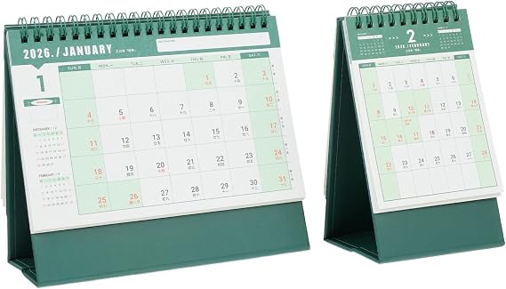 NUOBESTY 2pcs Desk Calendar Retro Flip Calendar Daily Habit Tracker Monthly Planner