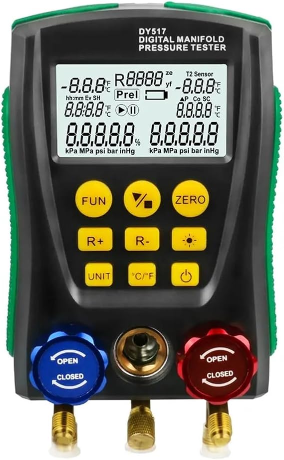 Original Pressur/e Gauge Refrigeration High Precision Digital Vacuum Manifold Meter Tester Measuring Tools