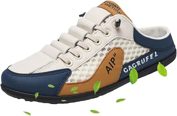 New Summer Slip-on Men's Sports Slippers, All-match Casual Mule Open Back Sneakers Backless Trainers Breathable Mesh Shoes