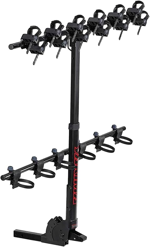 Yakima Versatile HangTight 6 Vertical Hanging Hitch Steel Bike Rack for 2 Inch Hitch Receivers with Fully Padded Cradles and Tilting Design, Black