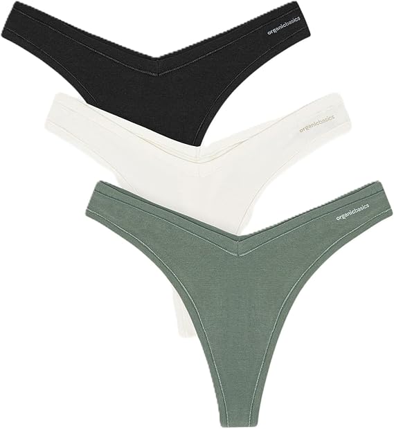 Organic Basics Women's Flex Organic Cotton Thong Underwear 3-pack