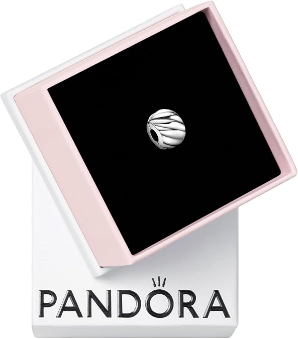 PANDORA Polished Feathered Clip Charm - Bracelet Charm for PANDORA Moments Bracelets - Stunning Women's Jewelry - Gift for Women in Your Life - Made with Sterling Silver - With Gift Box