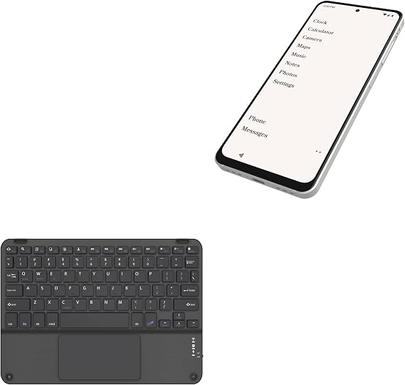 BoxWave Keyboard Compatible with Techless Wisephone II - SlimKeys Bluetooth Keyboard with Trackpad, Portable Slim TouchPad - Jet Black