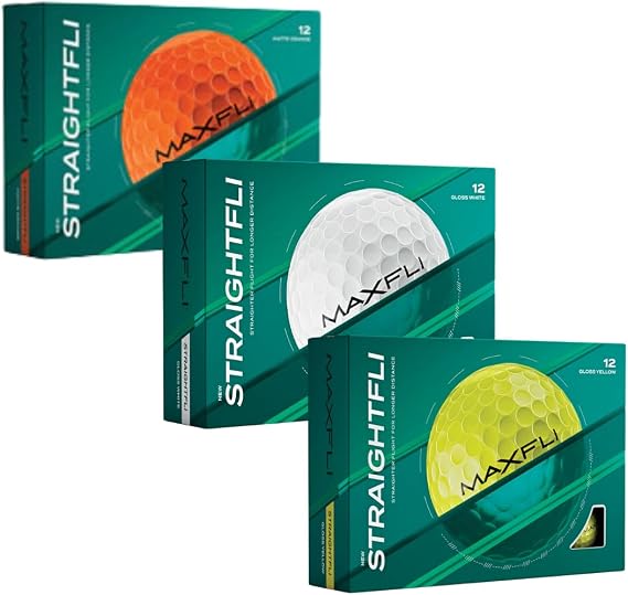Maxfli StraightFli Golf Balls Variety Pack 36-Pack (Gloss White, Gloss Yellow, Matte Orange) | Soft Feel, Durable Ionomer Cover | Ideal for Beginners & Recreational Golfers
