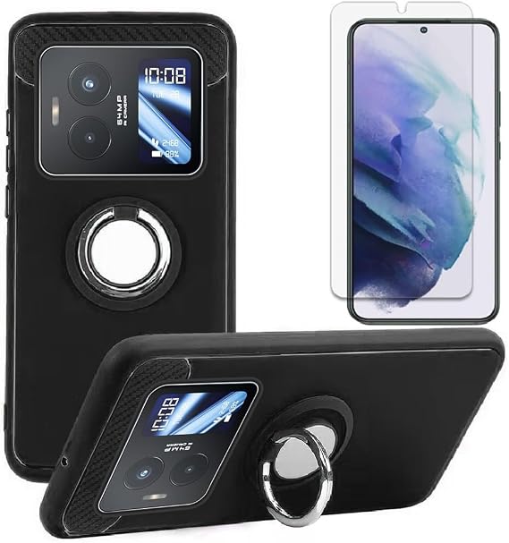Nuu B40 5G Phone Case and Screen Protector, [Magnetic Car Mount] TPU Cover Case and Screen Protector for Nuu B40 5G (Black)