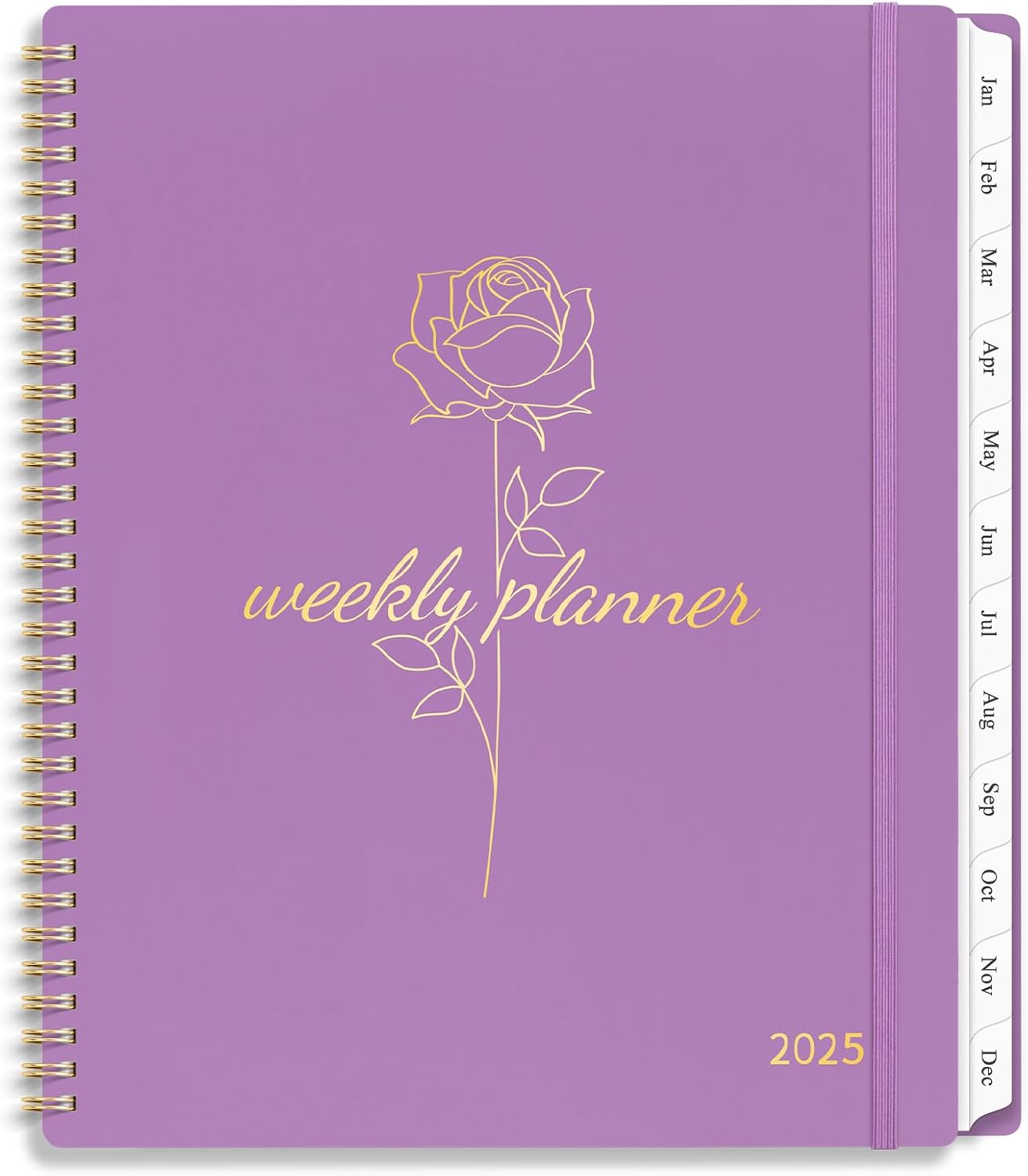 2025 Planner Weekly and Monthly, Calendar Planner with Monthly Tabs, 2025 Weekly Planner from Jan 2025 - Dec 2025, Weekly Monthly Planner with Spiral Binding- 8.5 x 11, Purple