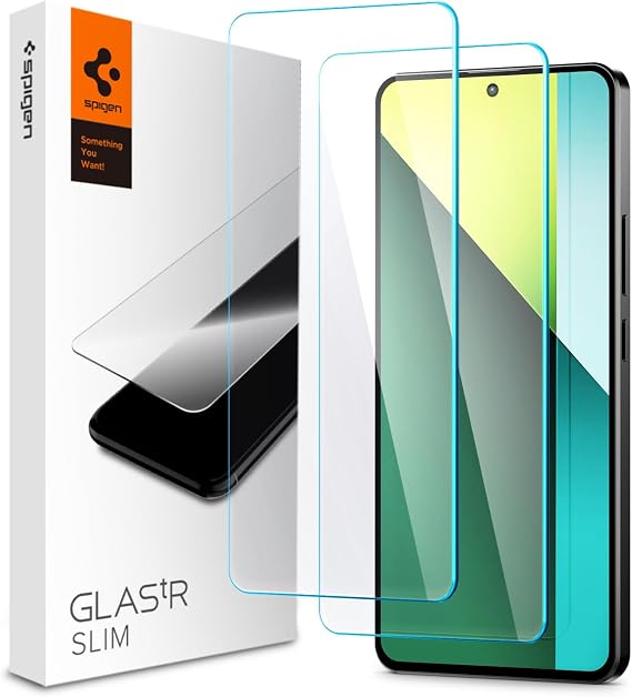Spigen Redmi Note 13 Pro ile Uyumlu Cam Ekran Koruyucu GLAS.tR Slim (2 Adet) Şeffaf - AGL08293 (Spigen TR Garantili)