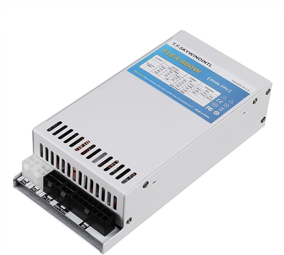Flex ATX Power Supply 600W SFF Mini-ITX Modular PSU with Dual CPU Connector