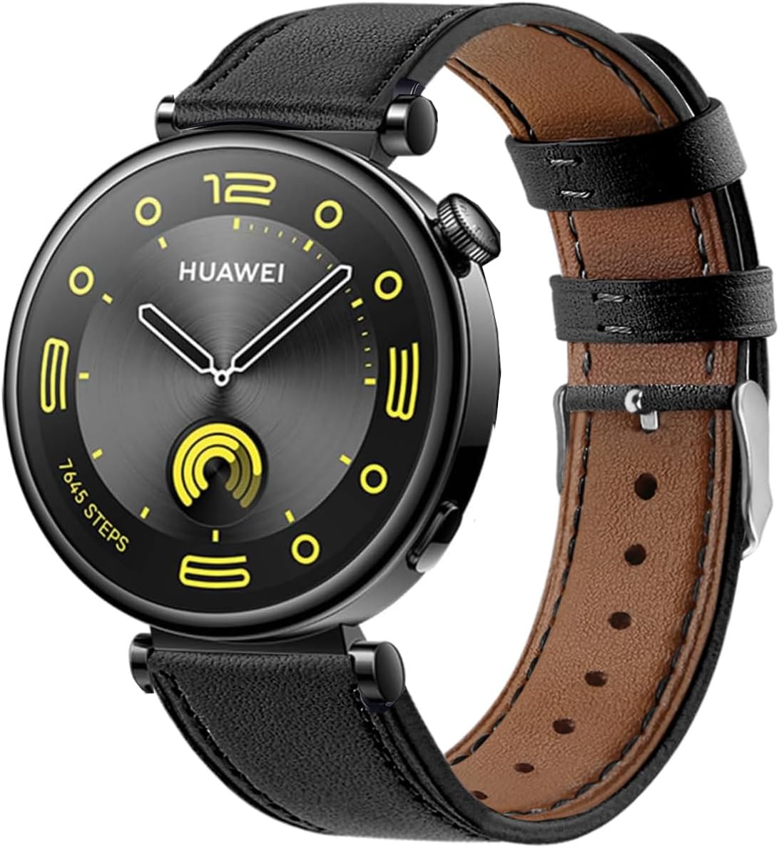 Bands Compatible with Huawei Watch GT5 Pro 42mm  GT5 41mm  GT4 41mm  Garmin Venu 3S  Forerunner 265S  Fossil Womens Gen 6, 18mm Printed Genuine Leather Replacement Strap