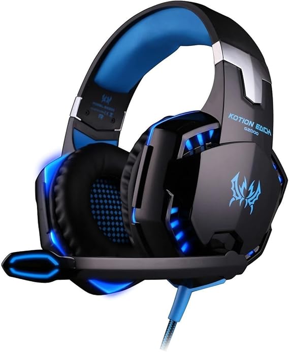 ArkarTech Gaming Headset Microphone PC Headphone Gamer with Mic LED 3.5mm Stereo G2000 for PC Computer Game With Noise Cancelling & Volume Control