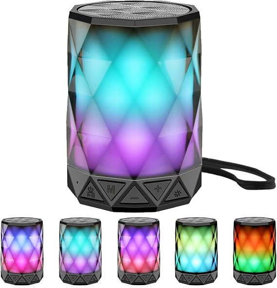 LFS Portable Bluetooth Speaker with Lights, TWS Stereo Pairing