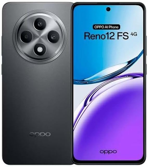 OPPO Reno12 FS 4G Smartphone - 512GB, 8GB RAM, 6.7" AMOLED, 50MP Camera, Dual SIM, Black