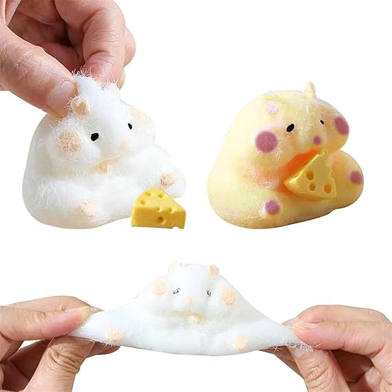 Hamster Squishy Fidget Gadget, Safe Soft Skin-Friendly Silicone Relaxing Tactile Squeeze Toy Excellent for Indoor Fidget Play and Work Burnout Calm - Perfect for Adult Leisure Moments Yellows