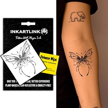 INKARTLINK Semi Permanent Tattoos, Temporary Tattoos for Girls, Party Tattoos, Waterproof, Natural and Realistic, Cruelty-free, Easy to Apply (Butterfly1)