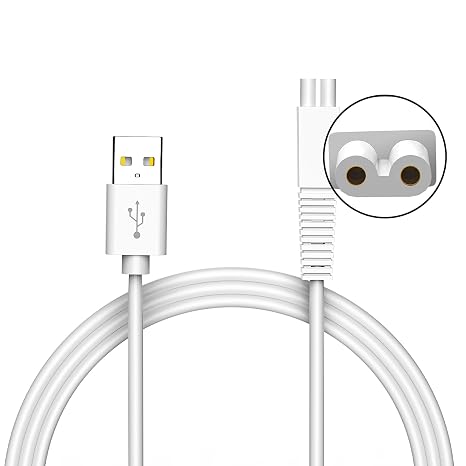 H2ofloss USB Charging Cable for Water Flosser, Compatible with Certain Portable Water Flossers that Utilize a 2-Round Pin Charging Interface