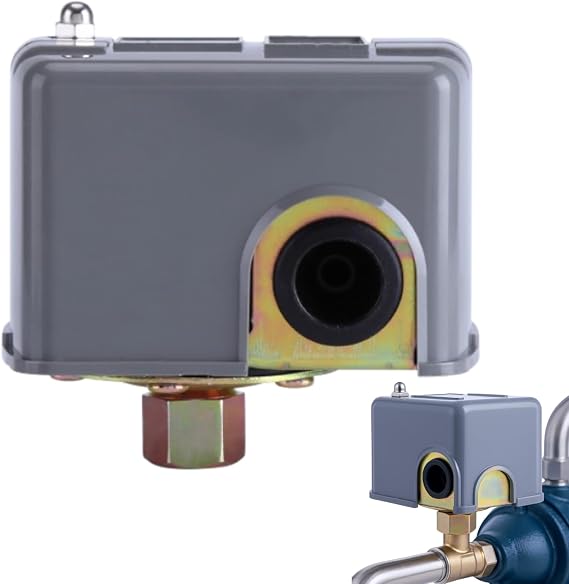 40-60 PSI Water Pump Pressure Switch, 110V/230V G1/4" Water Pump Control Switch Adjustable Double Spring Pole 0.8-5.0 Bar Range for Self Priming Water Pumps