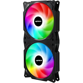 upHere 240mm All-in-One 5V ARGB Computer Case Fan with PWM 4-Pin Interface High Performance Cooling Low Noise for Enhanced PC Cooling Black 5V 3-Pin ARGB+ PWM 4-Pin,PF2407