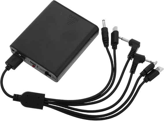 Battery Box for Safe Box External Emergency Battery Supply for Electronic Door Locks Multi-Jack Dc Power Backup Portable Storage Container 12.40 X 2.55 X 0.94 in