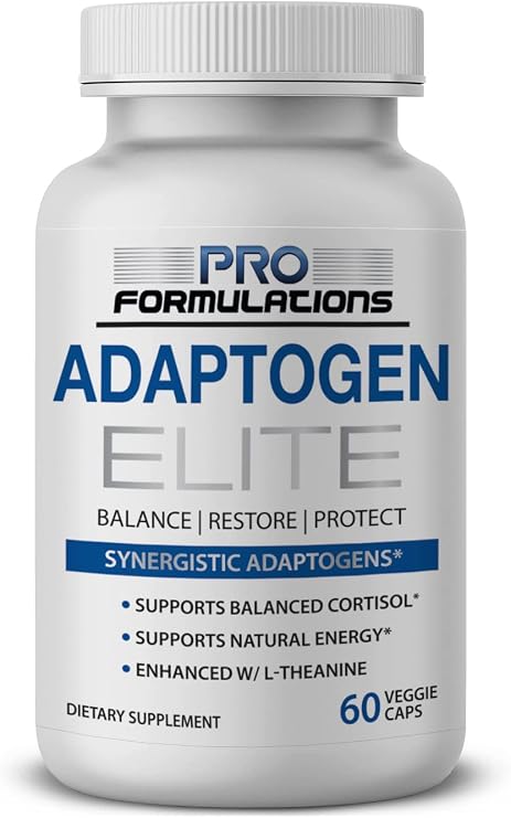 Pro Formulations MD Adaptogen Elite - Synergistic Blend - 60 vcaps - Balances Cortisol & Natural Energy - Enhanced with Rhodiola, Ashwagandha, Astragalus, Schisandra, Eleuthero, L-Theanine