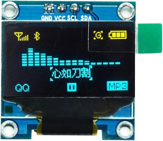 Hailege 0.96 Inch I2C IIC OLED LCD Display 128 x 64 4-Pin OLED Display Module (Yellow Blue)