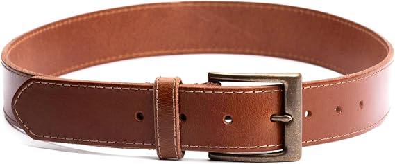 Portland Leather Men's Artisan Leather Belt - Java/Pecan/Jet Black/Amber - 112" Wide with Antiqued Brass Buckle