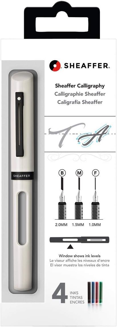 Sheaffer Calligraphy Mini Kit with White Pen and Assorted Nibs and Inks