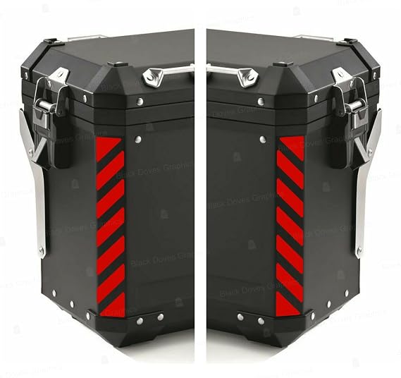 2pcs Reflective STICKERS for Touratech Motorcycle Aluminium Panniers (Red 030)