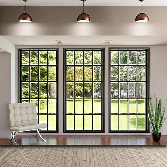 8x6.5ft Window Backdrops for Photography Video Home Office Zoom Meeting Background Video Conference Living Room Backdrop