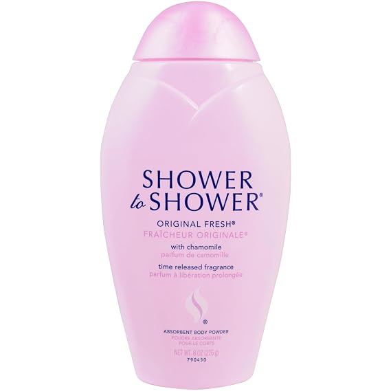 Shower to Shower Morning Fresh Body Powder with Chamomile for Men & Women, Talc Free, Sweat Absorbing, Prevents Chafing & Odor, Deodorizing All Over Body Powder for Long Lasting Freshness, 8 OZ
